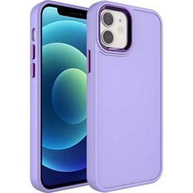 Evastore Apple iPhone 12 Metal Çerçeve ve Buton Tasarımlı Sert Botox Kapak Kılıf
