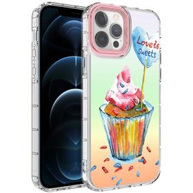 Evastore Apple iPhone 12 Pro Kamera Korumalı Renkli Desenli Sert Silikon Korn Kapak Kılıf