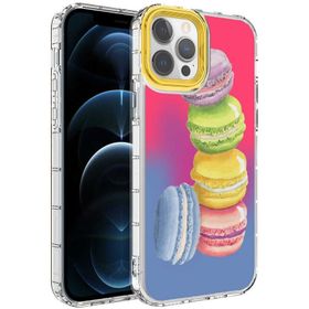 Evastore Apple iPhone 12 Pro Kamera Korumalı Renkli Desenli Sert Silikon Korn Kapak Kılıf