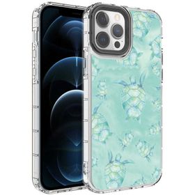 Evastore Apple iPhone 12 Pro Max Kamera Korumalı Renkli Desenli Sert Silikon Korn Kapak Kılıf