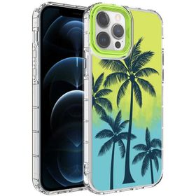 Evastore Apple iPhone 12 Pro Max Kamera Korumalı Renkli Desenli Sert Silikon Korn Kapak Kılıf