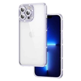 Evastore Apple iPhone 12 Pro Max Kamera Korumalı Taşlı Mina Kapak Kılıf