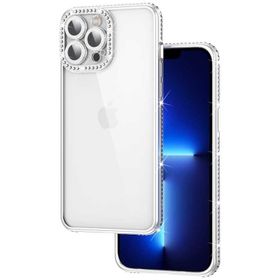 Evastore Apple iPhone 12 Pro Max Kamera Korumalı Taşlı Mina Kapak Kılıf