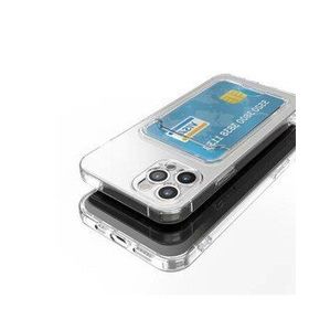 Evastore Apple iPhone 12 Pro Max Kartlıklı Şeffaf Setra Clear Silikon Kapak Kılıf