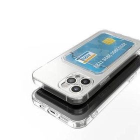 Evastore Apple iPhone 12 Pro Max Kartlıklı Şeffaf Setra Clear Silikon Kapak Kılıf