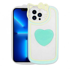 Evastore Apple iPhone 12 Pro Max Kedi Figürlü Transparan Pop Soketli Ritmik Kapak Kılıf
