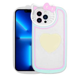 Evastore Apple iPhone 12 Pro Max Kedi Figürlü Transparan Pop Soketli Ritmik Kapak Kılıf
