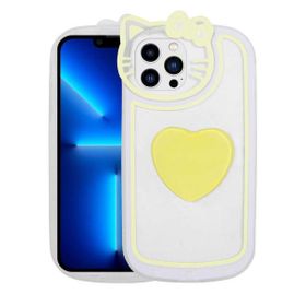 Evastore Apple iPhone 12 Pro Max Kedi Figürlü Transparan Pop Soketli Ritmik Kapak Kılıf