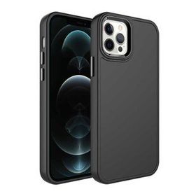 Evastore Apple iPhone 12 Pro Max Metal Çerçeve ve Buton Tasarımlı Sert Botox Kapak Kılıf