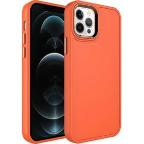 Evastore Apple iPhone 12 Pro Max Metal Çerçeve ve Buton Tasarımlı Sert Botox Kapak Kılıf