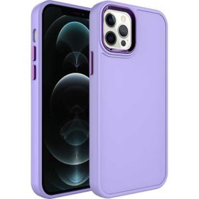 Evastore Apple iPhone 12 Pro Max Metal Çerçeve ve Buton Tasarımlı Sert Botox Kapak Kılıf