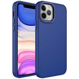 Evastore Apple iPhone 12 Pro Max Metal Çerçeve ve Buton Tasarımlı Silikon Luna Kapak Kılıf