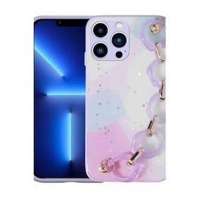Evastore Apple iPhone 12 Pro Max Simli Desenli El Askılı Tutacaklı Elsa Silikon Kapak Kılıf