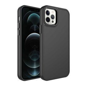 Evastore Apple iPhone 12 Pro Metal Çerçeve ve Buton Tasarımlı Sert Botox Kapak Kılıf