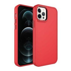 Evastore Apple iPhone 12 Pro Metal Çerçeve ve Buton Tasarımlı Sert Botox Kapak Kılıf