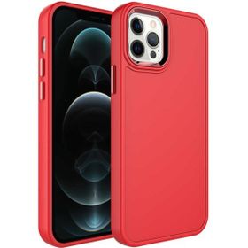 Evastore Apple iPhone 12 Pro Metal Çerçeve ve Buton Tasarımlı Sert Botox Kapak Kılıf