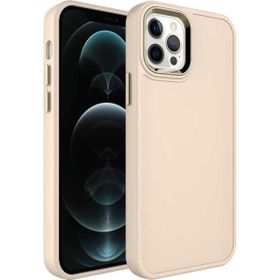 Evastore Apple iPhone 12 Pro Metal Çerçeve ve Buton Tasarımlı Sert Botox Kapak Kılıf