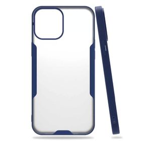 Evastore Apple İphone 12 Pro Parfe Mavi Kenarlı Şeffaf Kapak Kılıf