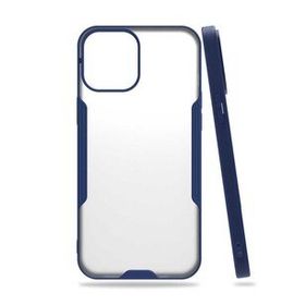 Evastore Apple İphone 12 Pro Parfe Mavi Kenarlı Şeffaf Kapak Kılıf