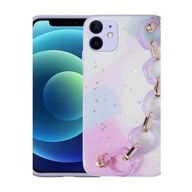 Evastore Apple iPhone 12 Simli Desenli El Askılı Tutacaklı Elsa Silikon Kapak Kılıf