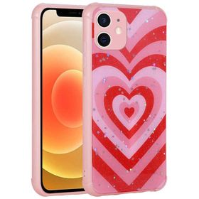 Evastore Apple iPhone 12 Simli Desenli Kamera Korumalı Parlak Popy Kapak Kılıf