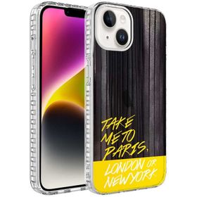 Evastore Apple iPhone 13 Airbag Kenarlı Renkli Desenli Silikon Elegans Kapak Kılıf