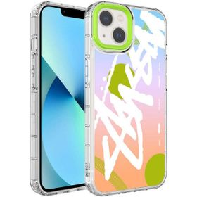 Evastore Apple iPhone 13 Kamera Korumalı Renkli Desenli Sert Silikon Korn Kapak Kılıf
