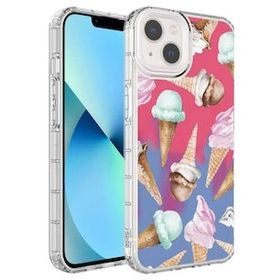 Evastore Apple iPhone 13 Kamera Korumalı Renkli Desenli Sert Silikon Korn Kapak Kılıf