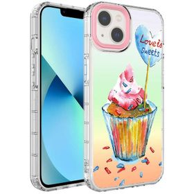 Evastore Apple iPhone 13 Kamera Korumalı Renkli Desenli Sert Silikon Korn Kapak Kılıf