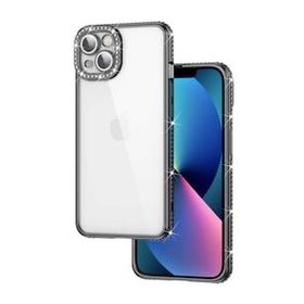 Evastore Apple iPhone 13 Kamera Korumalı Taşlı Mina Kapak Kılıf