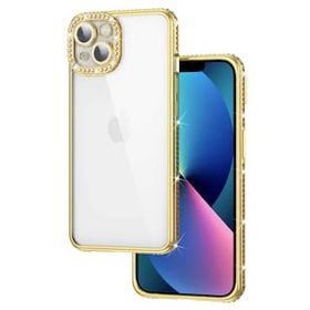 Evastore Apple iPhone 13 Kamera Korumalı Taşlı Mina Kapak Kılıf