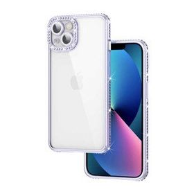 Evastore Apple iPhone 13 Kamera Korumalı Taşlı Mina Kapak Kılıf