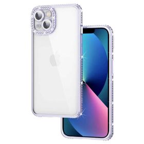 Evastore Apple iPhone 13 Kamera Korumalı Taşlı Mina Kapak Kılıf