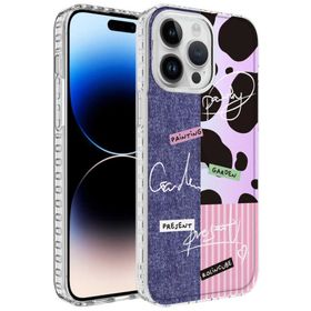 Evastore Apple iPhone 13 Pro Max Airbag Kenarlı Renkli Desenli Elegans Silikon Kılıf