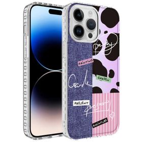 Evastore Apple iPhone 13 Pro Max Airbag Kenarlı Renkli Desenli Silikon Elegans Kapak Kılıf