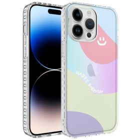 Evastore Apple iPhone 13 Pro Max Airbag Kenarlı Renkli Desenli Silikon Elegans Kapak Kılıf