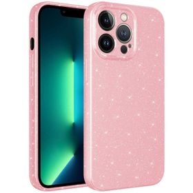 Evastore Apple iPhone 13 Pro Max Kamera Korumalı Simli Lüks Koton Kapak Kılıf