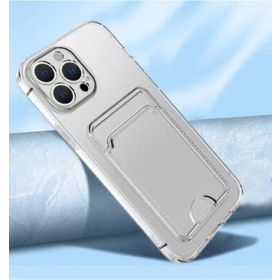 Evastore Apple iPhone 13 Pro Max Kartlıklı Şeffaf Setra Clear Silikon Kapak Kılıf