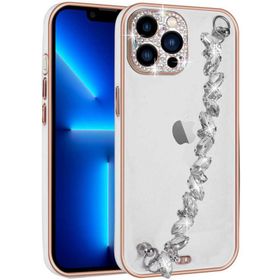 Evastore Apple iPhone 13 Pro Max Taş Süslemeli Kamera Korumalı El Tutamaçlı Blazer Kapak Kılıf