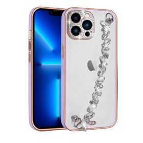 Evastore Apple iPhone 13 Pro Max Taş Süslemeli Kamera Korumalı El Tutamaçlı Blazer Kapak Kılıf