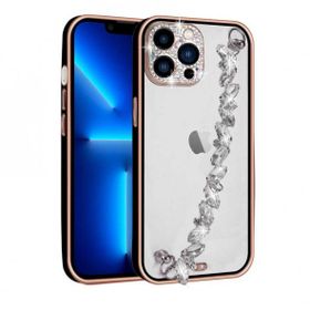 Evastore Apple iPhone 13 Pro Max Taş Süslemeli Kamera Korumalı El Tutamaçlı Blazer Kapak Kılıf