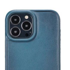 Evastore Apple iPhone 13 Pro Max Uyumlu Hull BRN4EF Mavi Deri Arka Kapak Kılıf