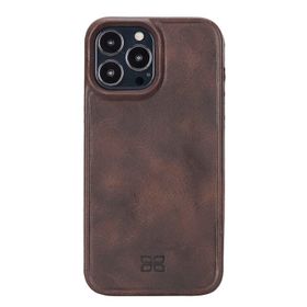 Evastore Apple iPhone 13 Pro Max Uyumlu Hull TN3 Kahve Deri Arka Kapak Kılıf