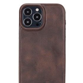 Evastore Apple iPhone 13 Pro Max Uyumlu Hull TN3 Kahve Deri Arka Kapak Kılıf