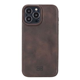 Evastore Apple iPhone 13 Pro Max Uyumlu Hull TN3 Kahve Deri Arka Kapak Kılıf