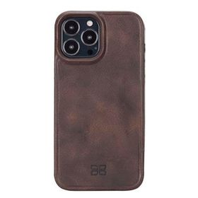 Evastore Apple iPhone 13 Pro Max Uyumlu Hull TN3 Kahve Deri Arka Kapak Kılıf