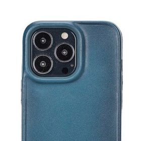Evastore Apple iPhone 13 Pro Uyumlu Hull BRN4EF Mavi Deri Arka Kapak Kılıf