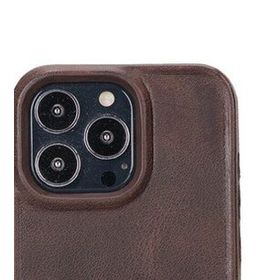 Evastore Apple iPhone 13 Pro Uyumlu Hull TN3 Kahve Deri Arka Kapak Kılıf