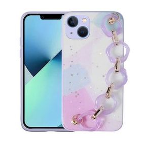 Evastore Apple iPhone 13 Simli Desenli El Askılı Tutacaklı Elsa Silikon Kapak Kılıf
