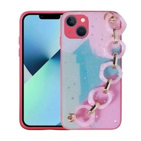 Evastore Apple iPhone 13 Simli Desenli El Askılı Tutacaklı Elsa Silikon Kapak Kılıf